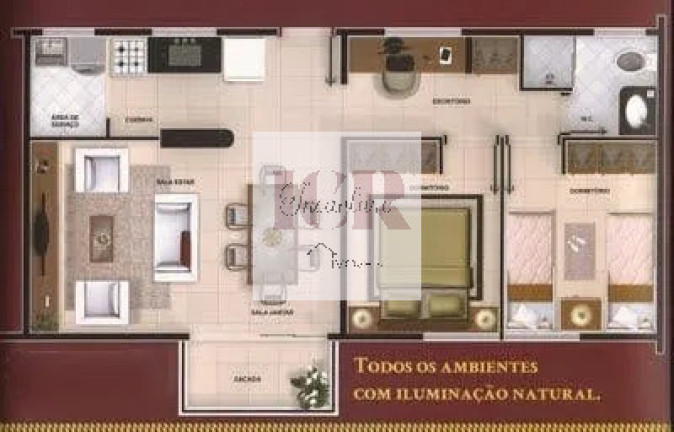 Imagem Apartamento com 2 Quartos à Venda, 56 m² em Lopes De Oliveira - Sorocaba