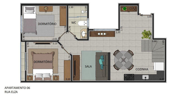 Imagem Apartamento com 2 Quartos à Venda, 60 m² em Vila Linda - Santo André