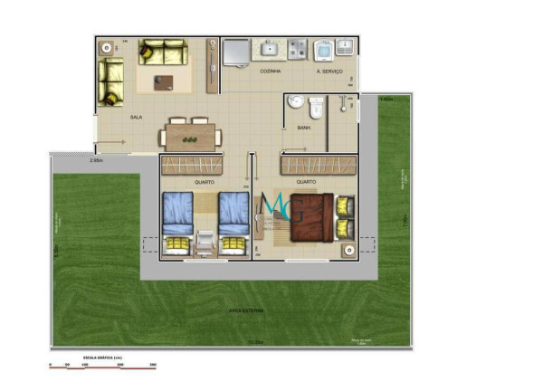 Imagem Apartamento com 2 Quartos à Venda, 42 m² em Campo Grande - Rio De Janeiro