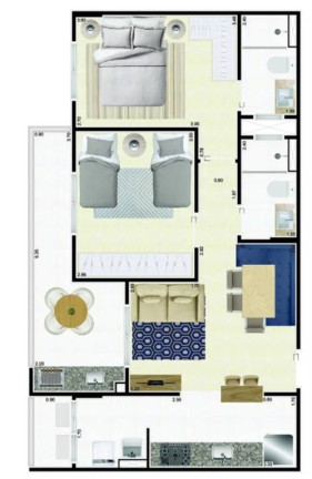 Imagem Apartamento com 2 Quartos à Venda, 72 m² em Centro - Mongagua