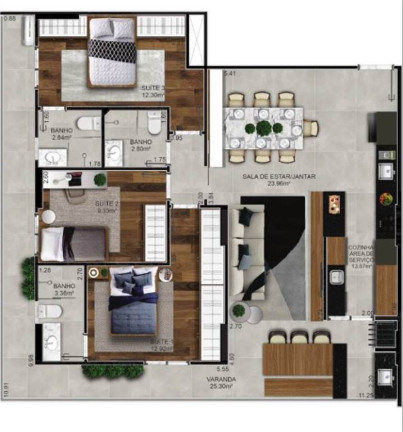 Imagem Apartamento com 2 Quartos à Venda, 82 m² em Guilhermina - Praia Grande