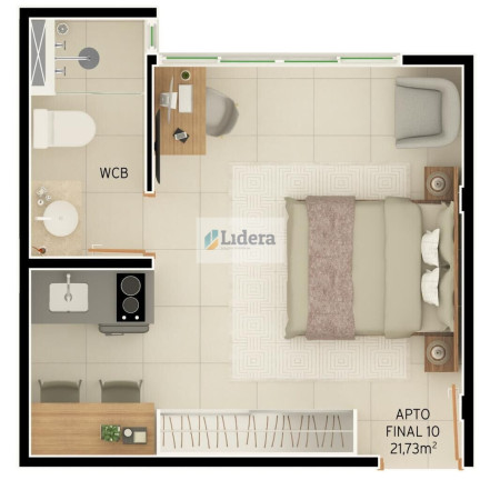 Imagem Flat com 1 Quarto à Venda, 24 m² em Ponta De Campina - Cabedelo