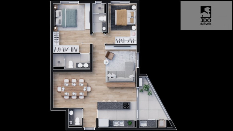 Imagem Apartamento com 3 Quartos à Venda, 89 m² em Boa Vista - Curitiba