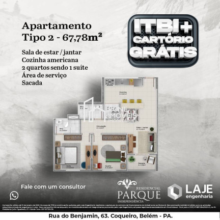 Imagem Apartamento com 2 Quartos à Venda, 63 m² em Cabanagem - Belém