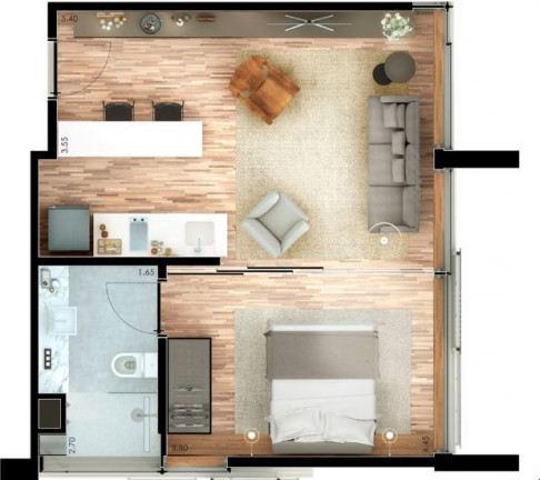 Imagem Apartamento com 1 Quarto à Venda, 48 m² em Moema - São Paulo
