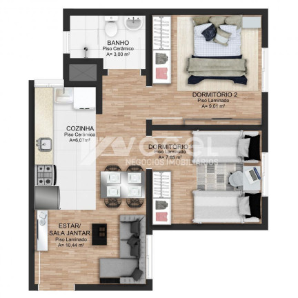 Imagem Apartamento com 2 Quartos à Venda, 53 m² em Feitoria - Sao Leopoldo Imagem Apartamento com 2 Quartos à Venda, 53 m² em Feitoria - Sao Leopoldo