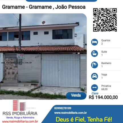 Imagem Casa com 2 Quartos à Venda, 68 m² em Gramame - João Pessoa Imagem Casa com 2 Quartos à Venda, 68 m² em Gramame - João Pessoa