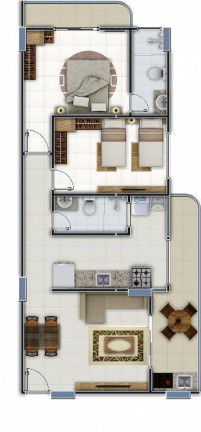 Apartamento com 2 Quartos à Venda, 70 m² em Boqueirão - Praia Grande
