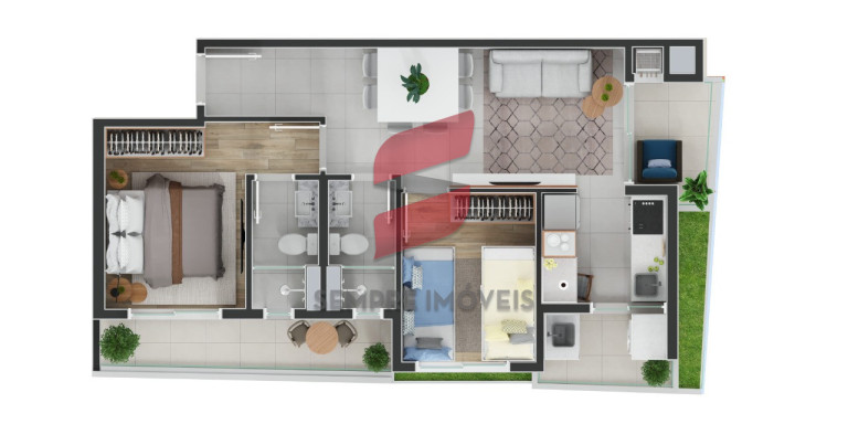 Imagem Apartamento com 2 Quartos à Venda, 44 m² em Capão Raso - Curitiba Imagem Apartamento com 2 Quartos à Venda, 44 m² em Capão Raso - Curitiba