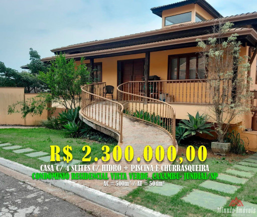 Casa com 4 Quartos à Venda, 500 m² em Caxambu - Jundiaí