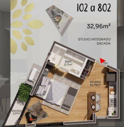 Imagem Apartamento com 1 Quarto à Venda, 44 m² em Coqueiros - Florianópolis