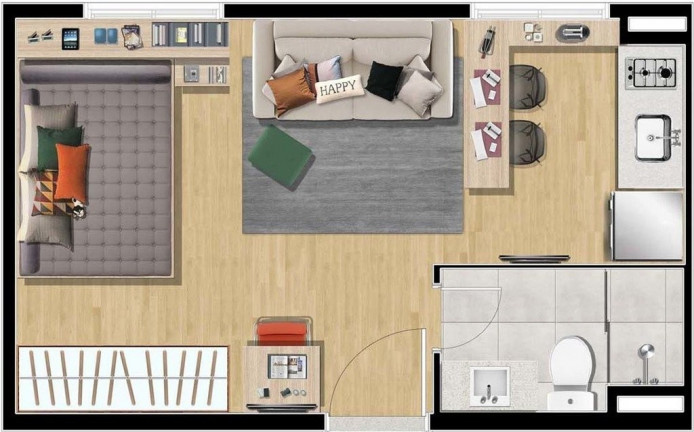 Imagem Imóvel com 1 Quarto à Venda, 24 m² em Liberdade - São Paulo
