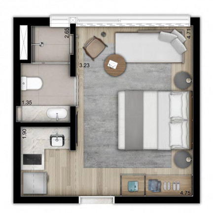 Imagem Imóvel com 1 Quarto à Venda, 25 m² em Sumaré - São Paulo