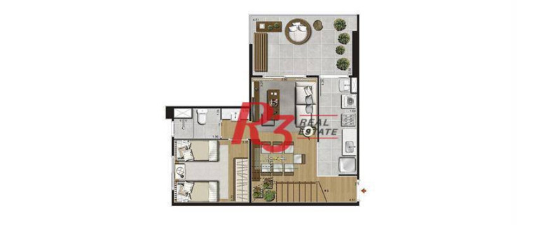 Imagem Apartamento com 2 Quartos para Alugar, 62 m² em Gonzaga - Santos