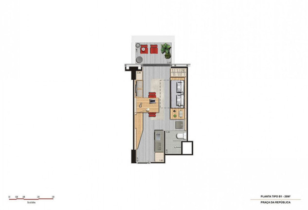 Imagem Studio com 1 Quarto à Venda, 28 m² em Centro - São Paulo