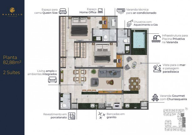 Imagem Apartamento com 2 Quartos à Venda, 70 m² em Tenório - Ubatuba Imagem Apartamento com 2 Quartos à Venda, 70 m² em Tenório - Ubatuba