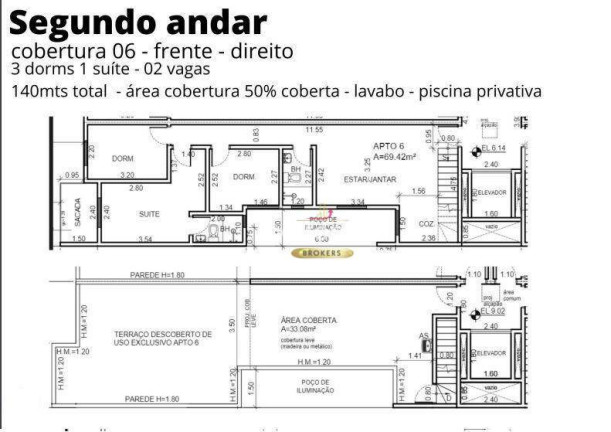Imagem Cobertura com 3 Quartos à Venda, 140 m² em Vila Pires - Santo André