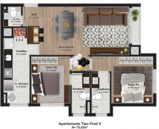 Imagem Apartamento com 2 Quartos à Venda, 73 m² em Vila Suíça - Gramado Imagem Apartamento com 2 Quartos à Venda, 73 m² em Vila Suíça - Gramado