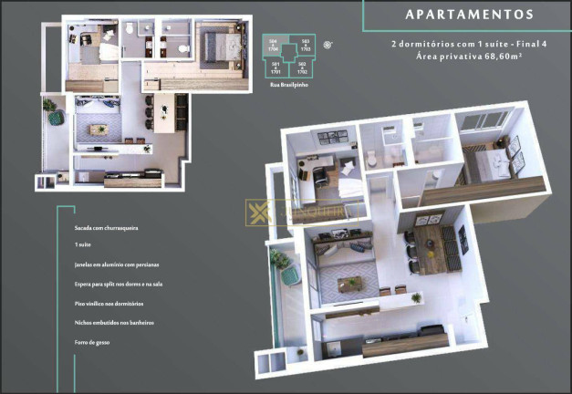 Imagem Apartamento com 2 Quartos à Venda, 68 m² em Kobrasol - São José