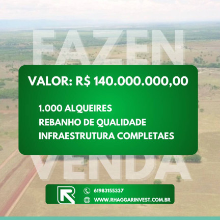 Fazenda à Venda, 1 m² em Centro - Formosa