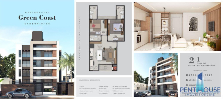 Imagem Apartamento com 2 Quartos à Venda, 65 m² em Centro - Camboriú