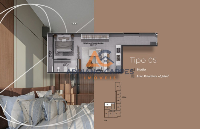 Imagem Imóvel com 1 Quarto à Venda, 43 m² em Centro - Navegantes Imagem Imóvel com 1 Quarto à Venda, 43 m² em Centro - Navegantes