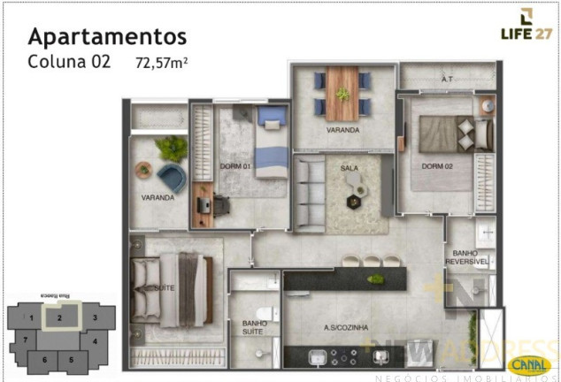 Imagem Apartamento com 3 Quartos à Venda, 72 m² em Coqueiral De Itaparica - Vila Velha