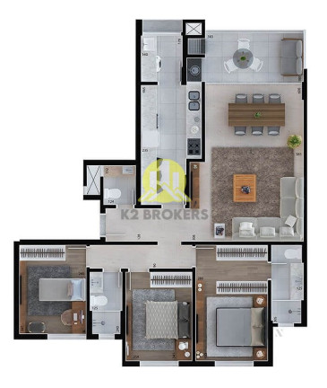 Imagem Apartamento com 3 Quartos à Venda, 108 m² em Cristo Rei - Curitiba Imagem Apartamento com 3 Quartos à Venda, 108 m² em Cristo Rei - Curitiba