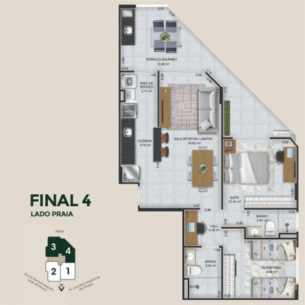 Imagem Apartamento com 2 Quartos à Venda, 76 m² em Caiçara - Praia Grande