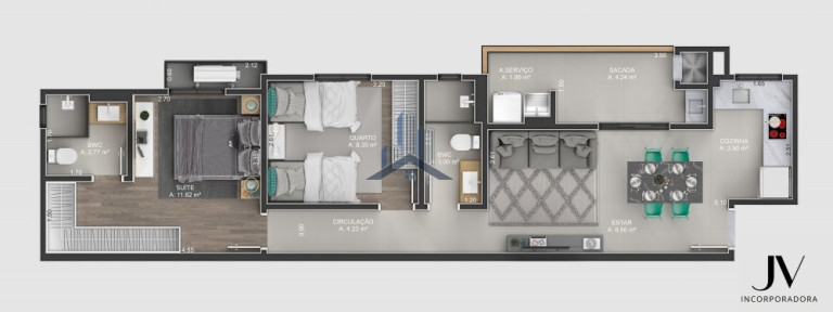Imagem Apartamento com 2 Quartos à Venda, 63 m² em Costa E Silva - Joinville