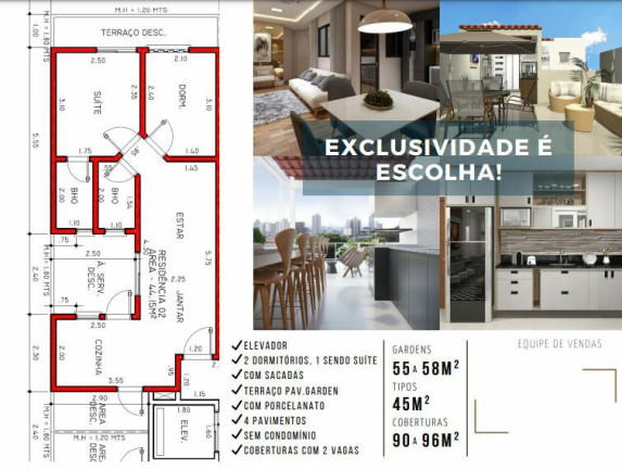 Imagem Apartamento com 2 Quartos à Venda, 58 m² em Campestre - Santo André Imagem Apartamento com 2 Quartos à Venda, 58 m² em Campestre - Santo André