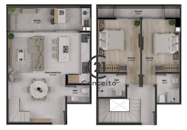 Imagem Imóvel com 2 Quartos à Venda, 117 m² em Estreito - Florianópolis Imagem Imóvel com 2 Quartos à Venda, 117 m² em Estreito - Florianópolis