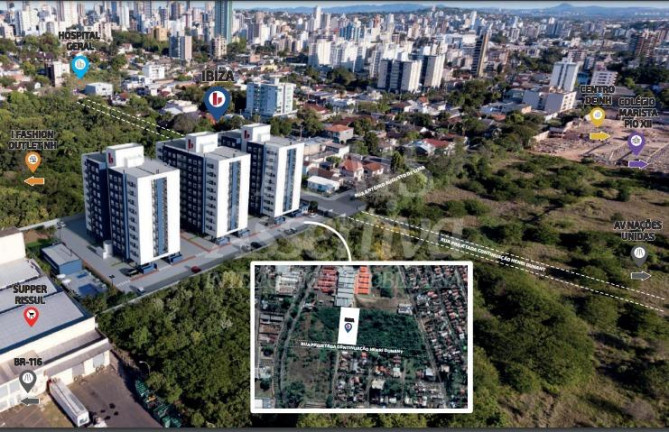 Imagem Apartamento com 2 Quartos à Venda, 56 m² em Operário - Novo Hamburgo Imagem Apartamento com 2 Quartos à Venda, 56 m² em Operário - Novo Hamburgo