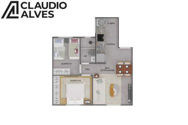 Imagem Apartamento com 2 Quartos à Venda, 41 m² em Sim - Feira De Santana