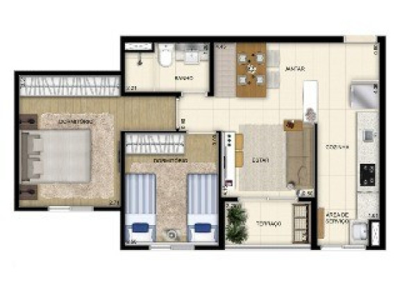 Imagem Apartamento com 1 Quarto à Venda, 42 m² em Centro - São Bernardo Do Campo