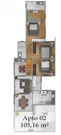 Imagem Apartamento com 3 Quartos à Venda, 105 m²