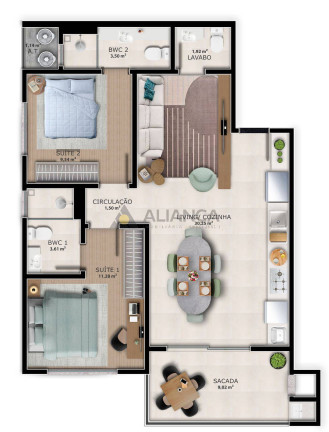 Imagem Apartamento com 2 Quartos à Venda, 82 m² em Centro - Navegantes