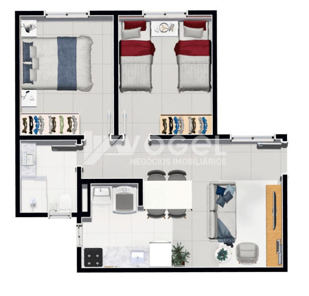 Imagem Apartamento com 2 Quartos à Venda, 43 m² em Campina - Sao Leopoldo Imagem Apartamento com 2 Quartos à Venda, 43 m² em Campina - Sao Leopoldo