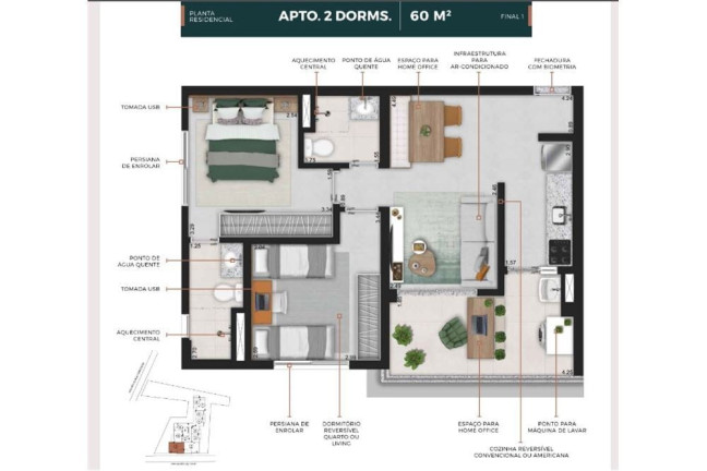Imagem Apartamento com 2 Quartos à Venda, 60 m² em Santa Cecília - São Paulo