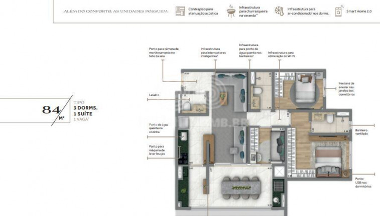 Imagem Apartamento com 3 Quartos à Venda, 84 m² em Alto Da Mooca - São Paulo