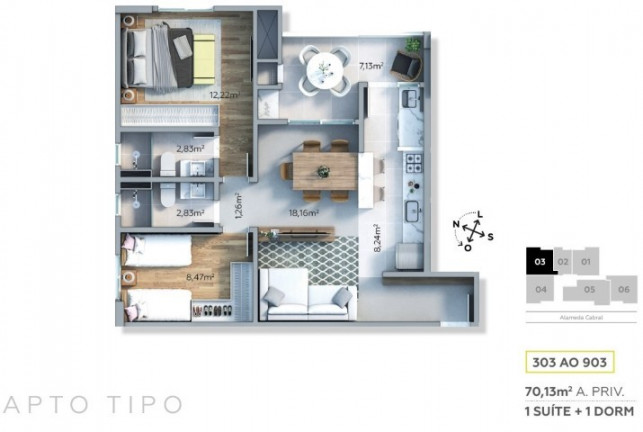 Imagem Apartamento com 2 Quartos à Venda, 70 m² em São Francisco - Curitiba Imagem Apartamento com 2 Quartos à Venda, 70 m² em São Francisco - Curitiba