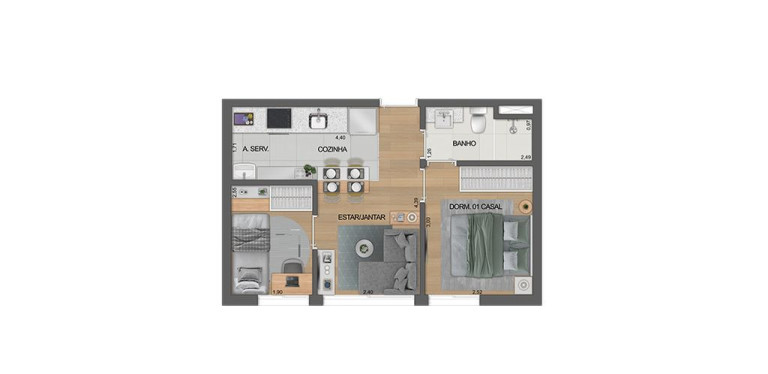 Imagem Apartamento com 2 Quartos à Venda, 33 m² em República - São Paulo Imagem Apartamento com 2 Quartos à Venda, 33 m² em República - São Paulo