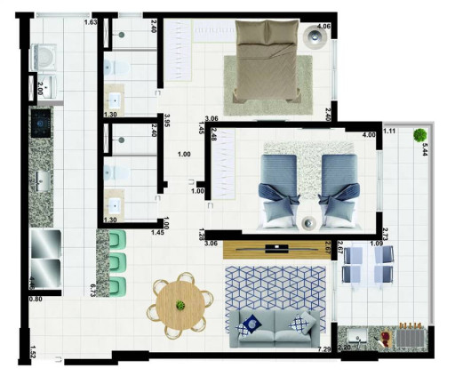 Imagem Apartamento com 2 Quartos à Venda, 76 m² em Aviação - Praia Grande