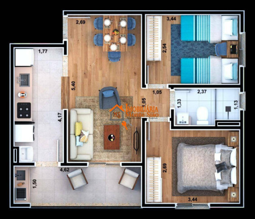 Apartamento com 2 Quartos à Venda, 47 m² em Vila Nova Bonsucesso - Guarulhos