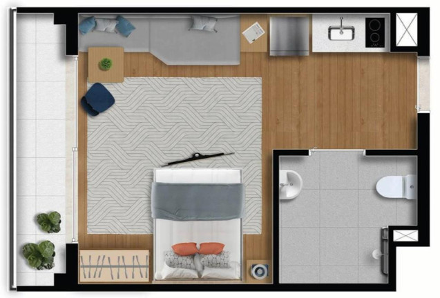 Imagem Studio com 1 Quarto à Venda, 28 m² em Brooklin - São Paulo Imagem Studio com 1 Quarto à Venda, 28 m² em Brooklin - São Paulo