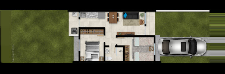 Imagem Casa de Condomínio com 2 Quartos à Venda, 43 m² em Morada Do Vale Ii - Gravataí