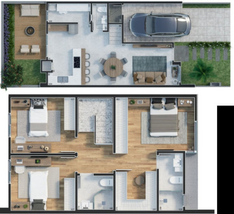 Imagem Casa de Condomínio com 3 Quartos à Venda, 112 m² em Abranches - Curitiba Imagem Casa de Condomínio com 3 Quartos à Venda, 112 m² em Abranches - Curitiba