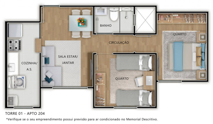 Imagem Apartamento com 2 Quartos à Venda, 44 m² em Vila Bressani - Paulínia
