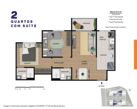 Foto do imóvel Apartamento com 2 Quartos à Venda, 54 m² em Taquara - Rio De Janeiro