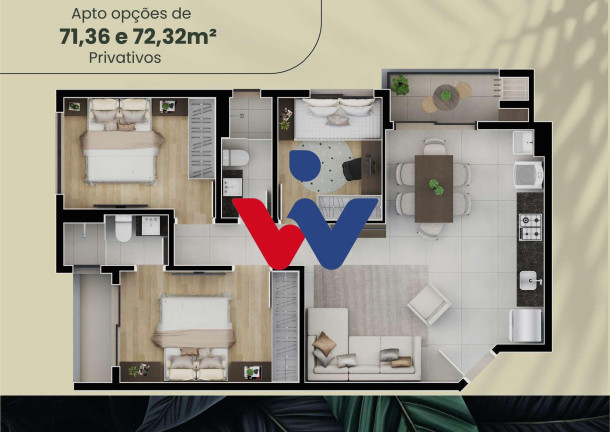 Imagem Apartamento com 2 Quartos à Venda, 70 m² em Fazenda Velha - Araucaria Imagem Apartamento com 2 Quartos à Venda, 70 m² em Fazenda Velha - Araucaria